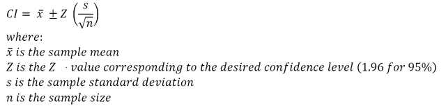 The 95% confidence interval formula