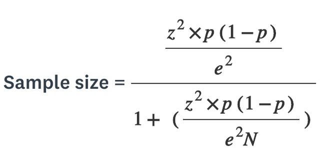 The sample size calculator formula